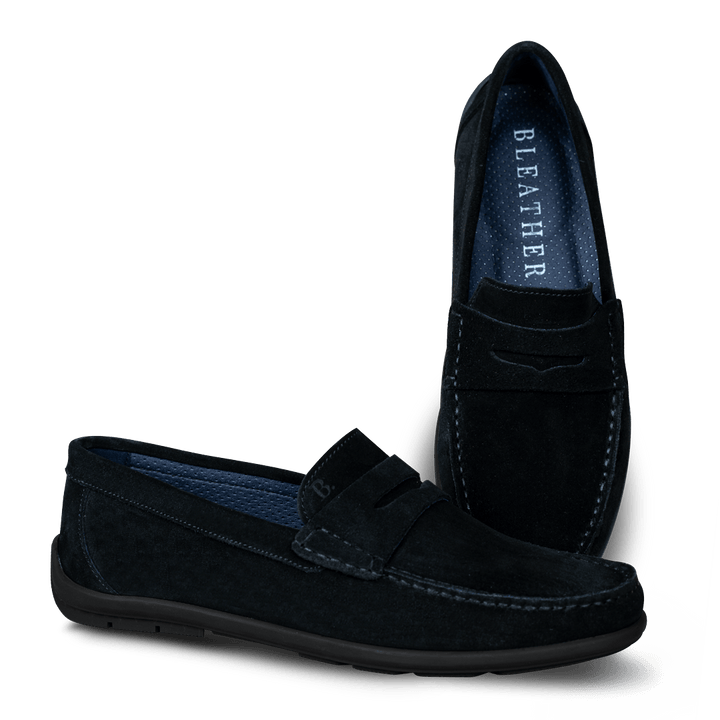Denver: Mocassin Homme - Daim Noir - Bleather Maroc