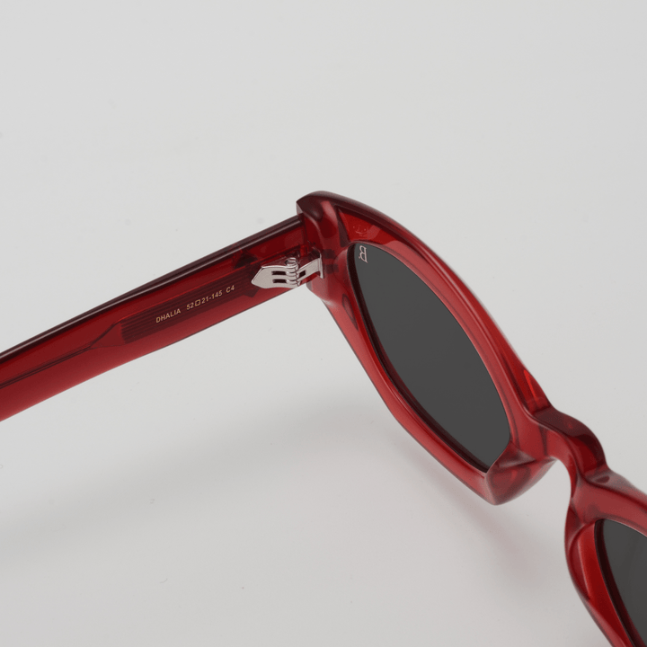 Dhalia: Lunettes de soleil de luxe Rouge - Bleather Maroc