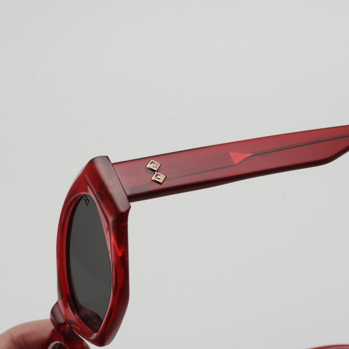 Dhalia: Lunettes de soleil de luxe Rouge - Bleather Maroc