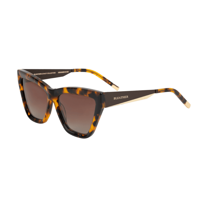 Diana: Lunettes de soleil de luxe Havane - Bleather Maroc