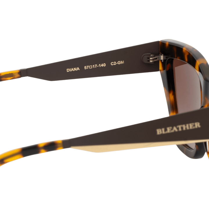 Diana: Lunettes de soleil de luxe Havane - Bleather Maroc