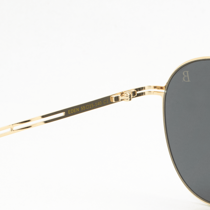 Eden: Lunettes de soleil de luxe Doré - Bleather Maroc