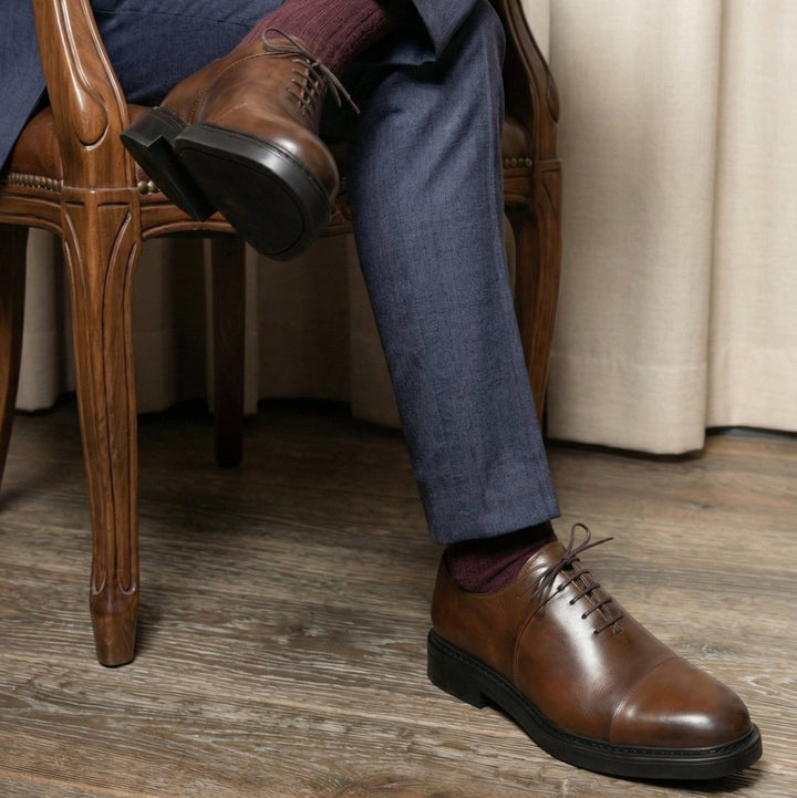 Edouard: Richelieu Homme - Cuir Marron - Bleather Maroc