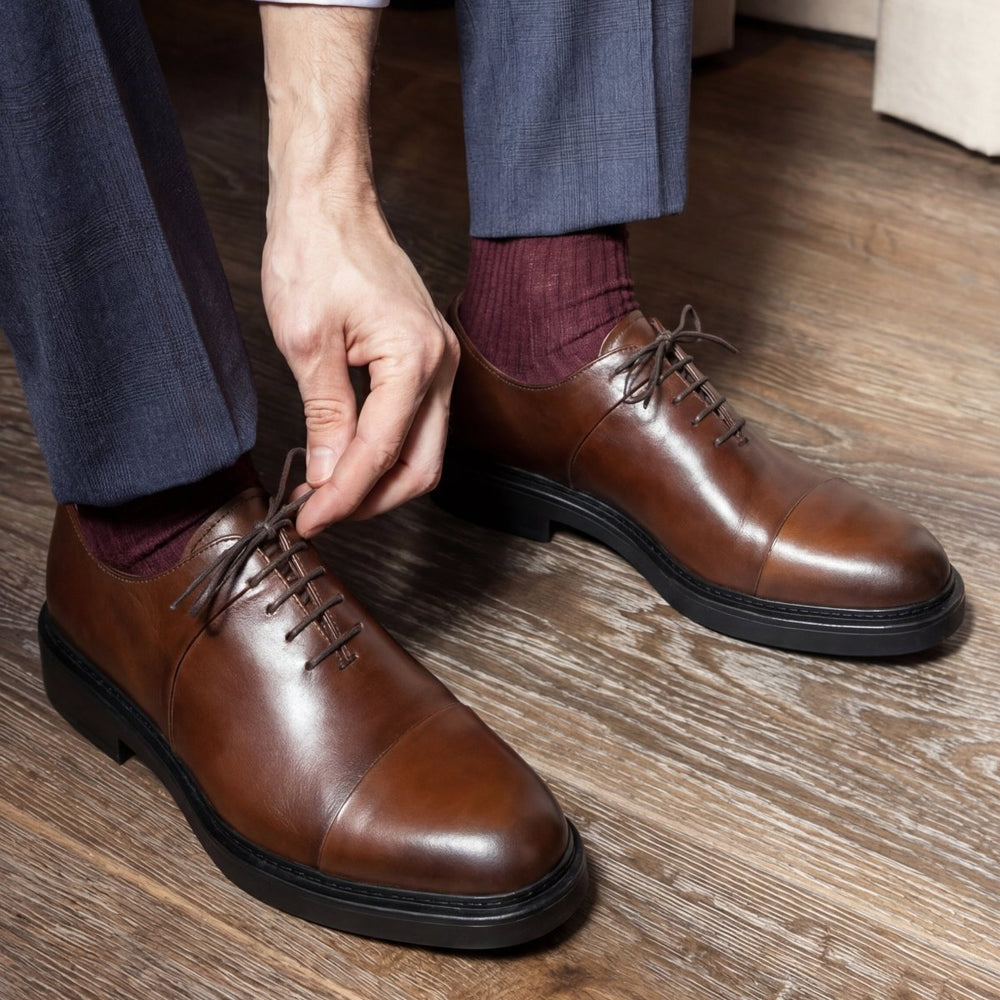 Edouard: Richelieu Homme - Cuir Marron - Bleather Maroc