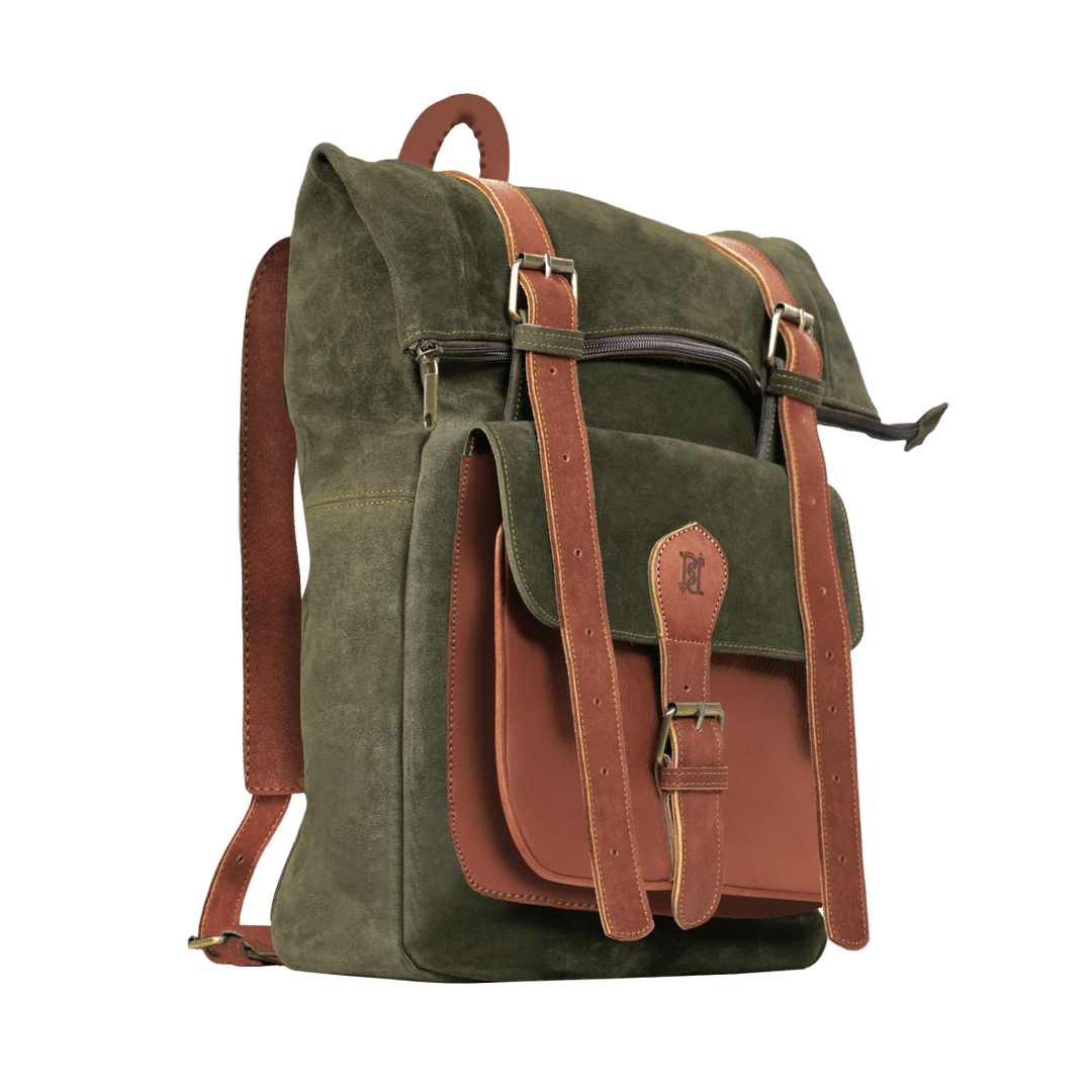 EliteExplorer: Sac à dos - Daim Vert Foncé - Bleather Maroc