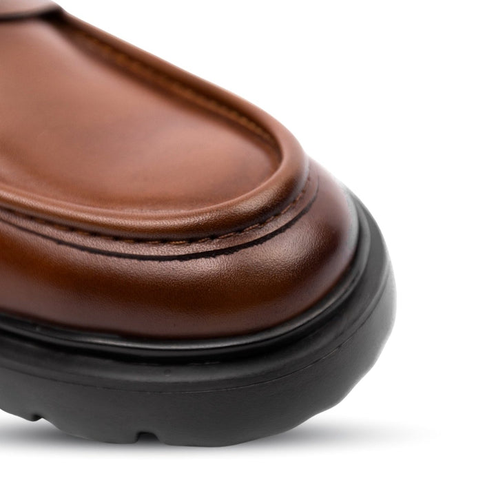 Elliot: Mocassin Homme - Cuir Cognac - Bleather Maroc