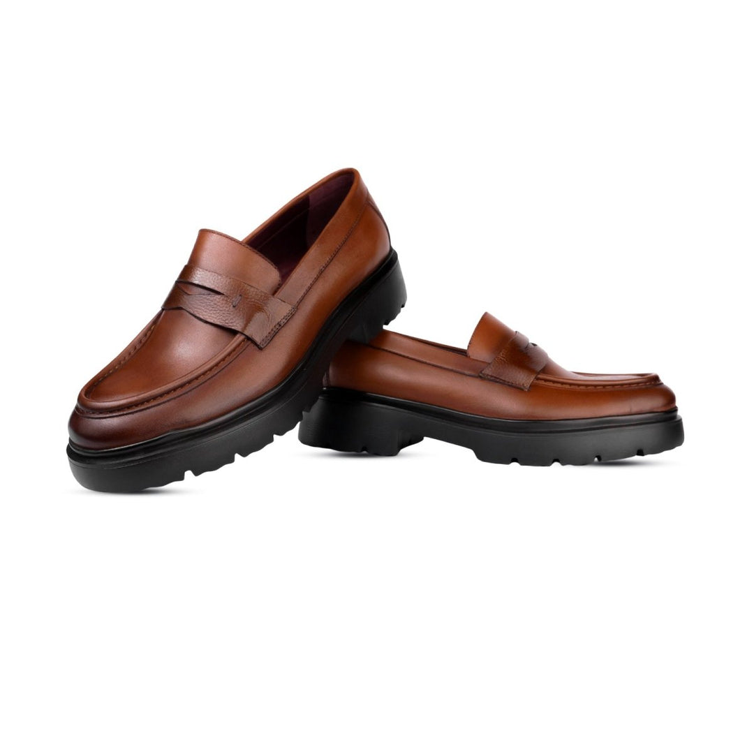 Elliot: Mocassin Homme - Cuir Cognac - Bleather Maroc
