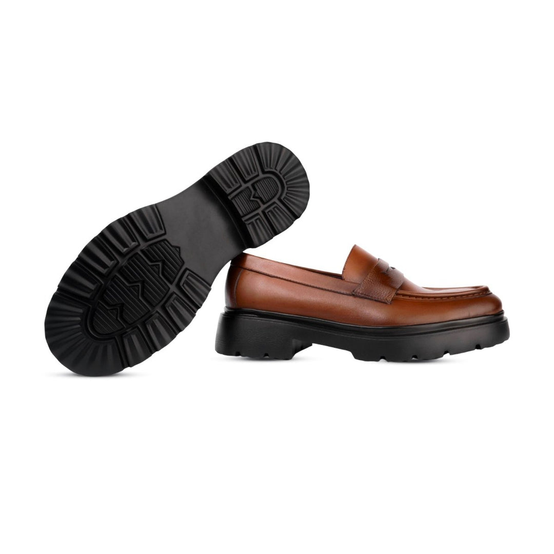 Elliot: Mocassin Homme - Cuir Cognac - Bleather Maroc