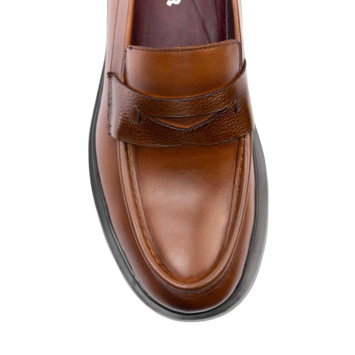 Elliot: Mocassin Homme - Cuir Cognac - Bleather Maroc
