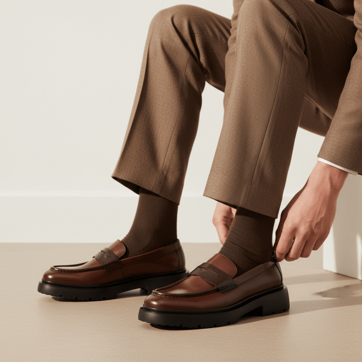 Elliot: Mocassin Homme - Cuir Marron - Bleather Maroc