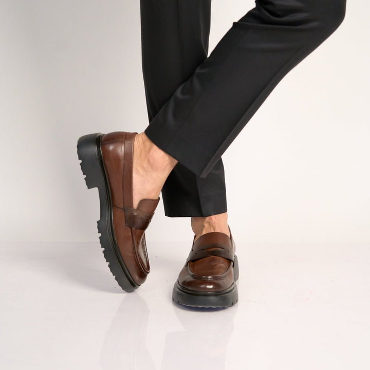 Elliot: Mocassin Homme - Cuir Marron - Bleather Maroc