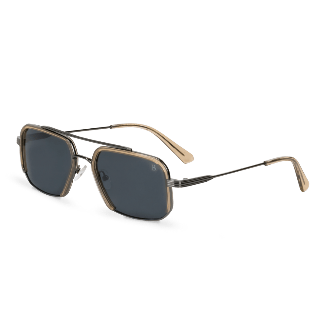 Equinox: Lunettes de soleil de luxe Marron/Gris - Bleather Maroc