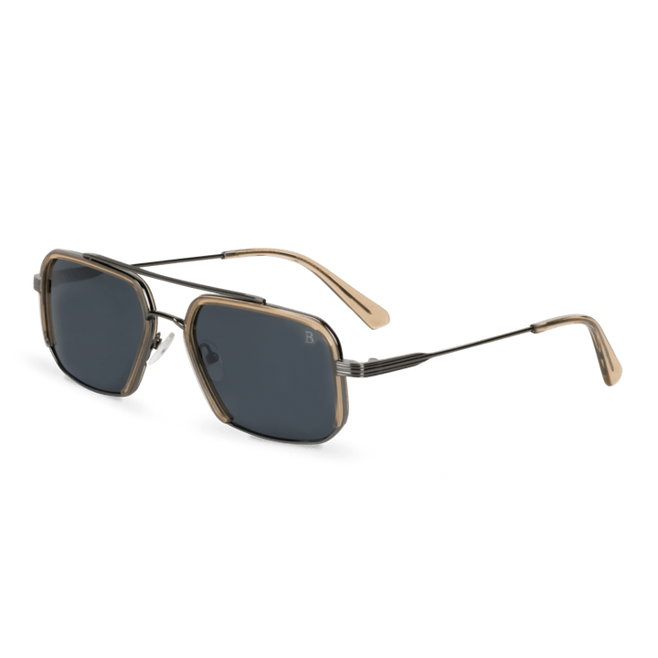 Equinox: Lunettes de soleil de luxe Marron/Gris - Bleather Maroc