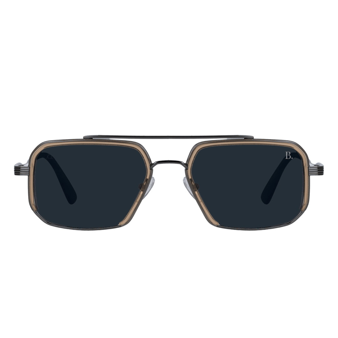 Equinox: Lunettes de soleil de luxe Marron/Gris - Bleather Maroc