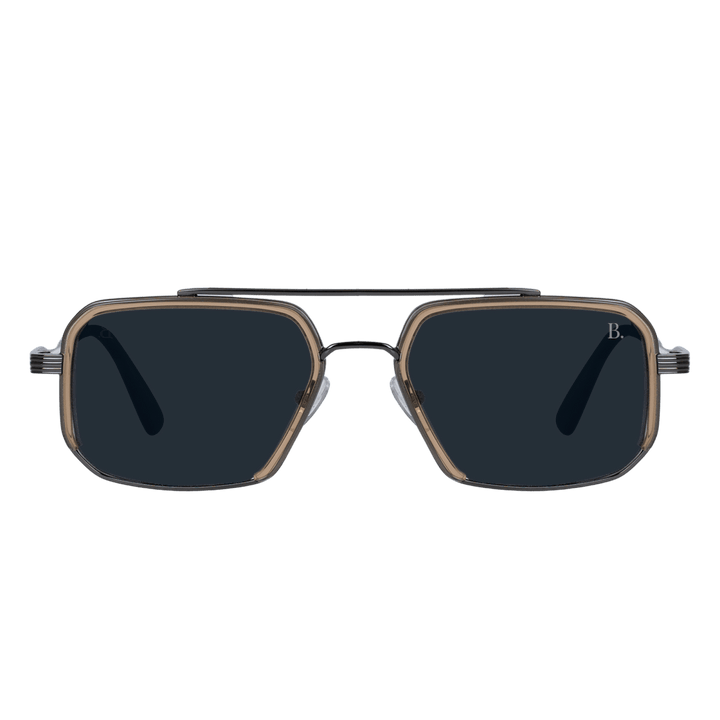 Equinox: Lunettes de soleil de luxe Marron/Gris - Bleather Maroc