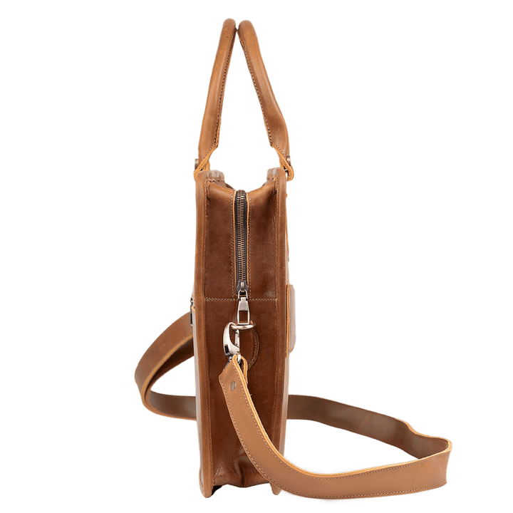 Fezedge: Cartable Ordinateur - Cuir Cognac - Bleather Maroc