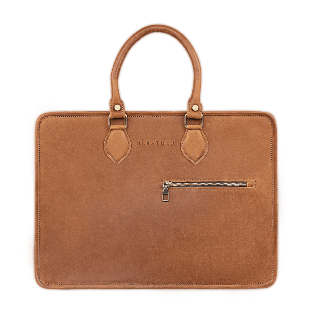 Fezedge: Cartable Ordinateur - Cuir Cognac - Bleather Maroc