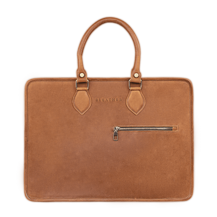 Fezedge: Cartable Ordinateur - Cuir Cognac - Bleather Maroc