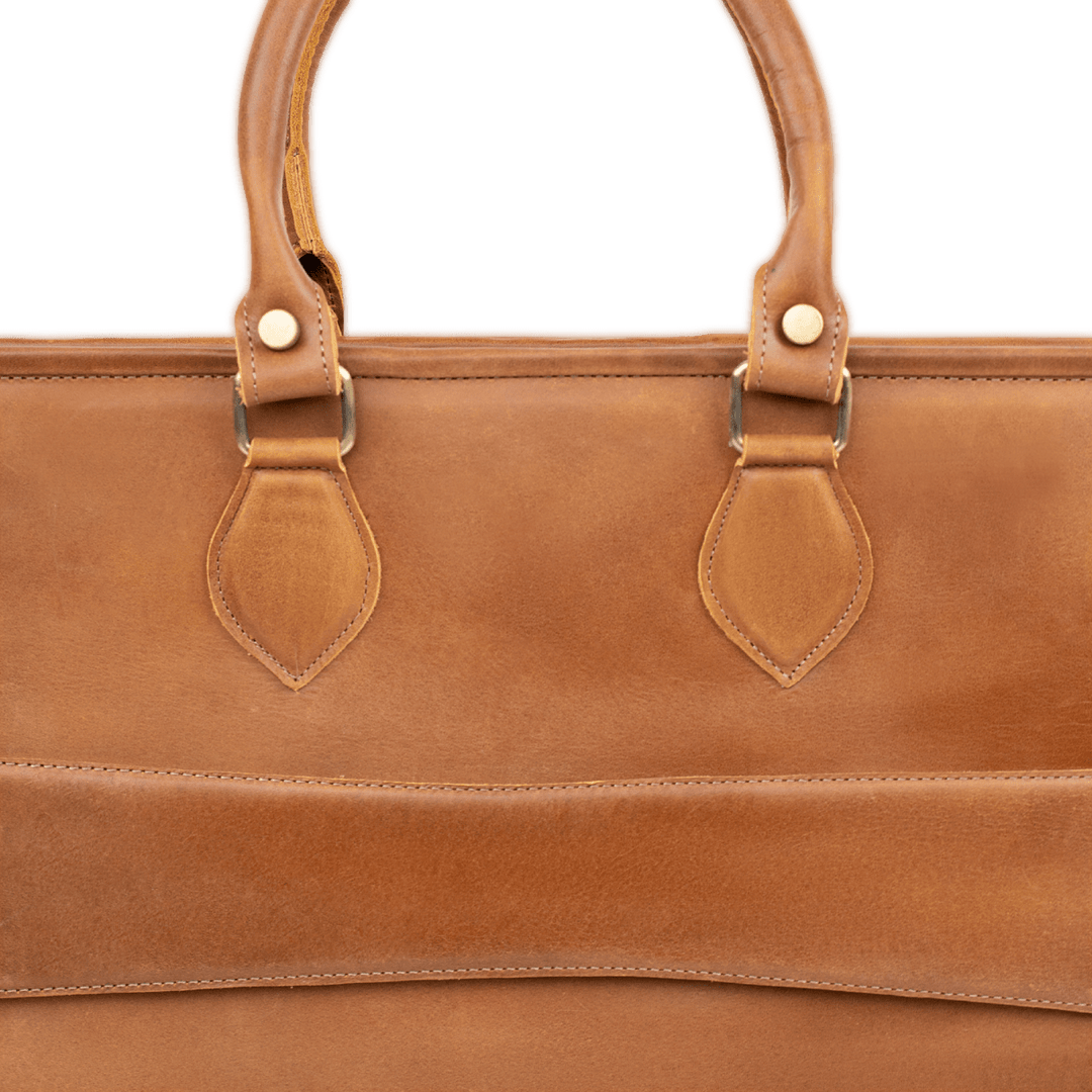 Fezedge: Cartable Ordinateur - Cuir Cognac - Bleather Maroc