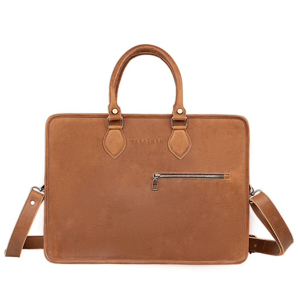 Fezedge: Cartable Ordinateur - Cuir Cognac - Bleather Maroc