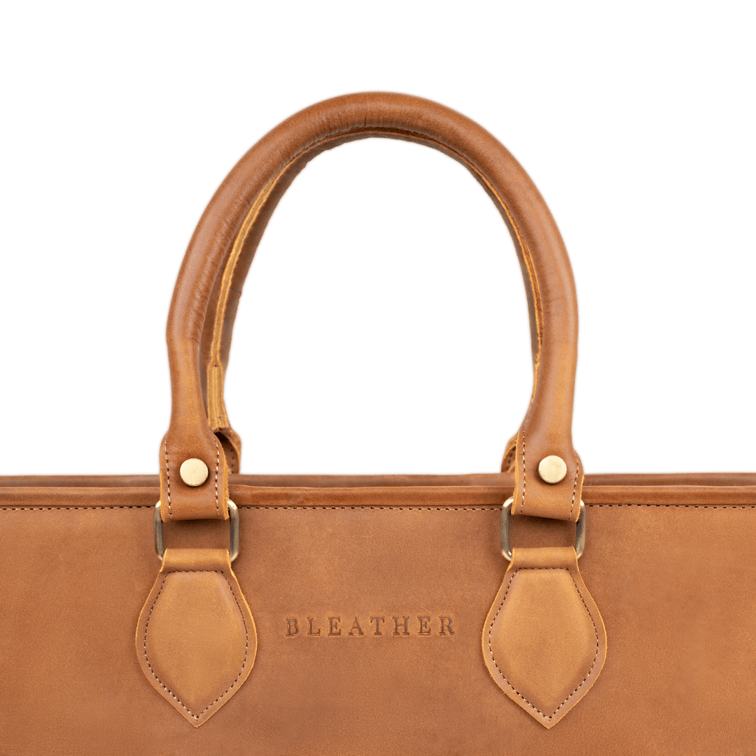 Fezedge: Cartable Ordinateur - Cuir Cognac - Bleather Maroc