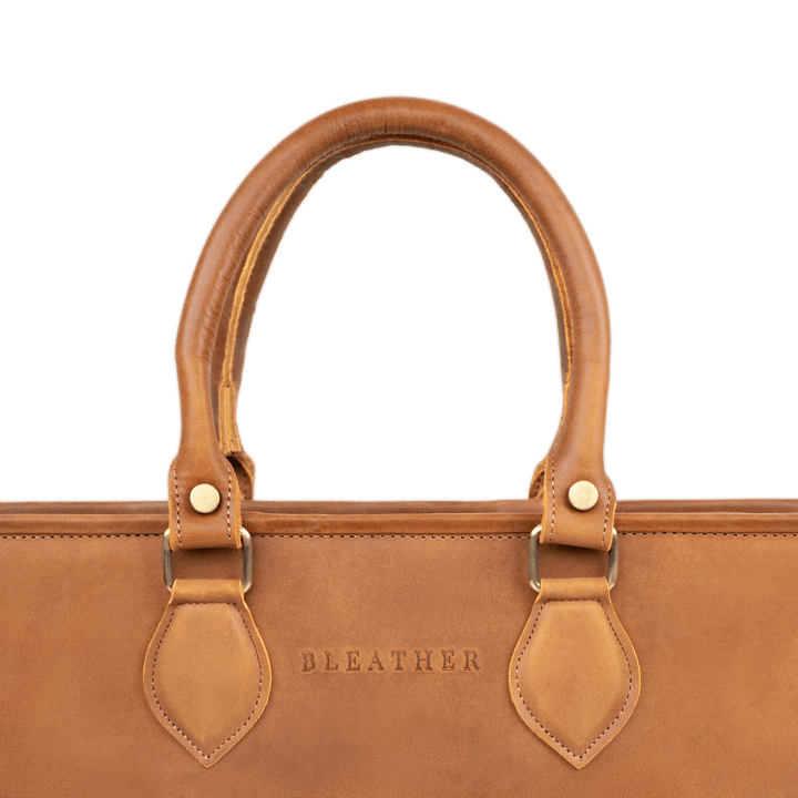 Fezedge: Cartable Ordinateur - Cuir Cognac - Bleather Maroc
