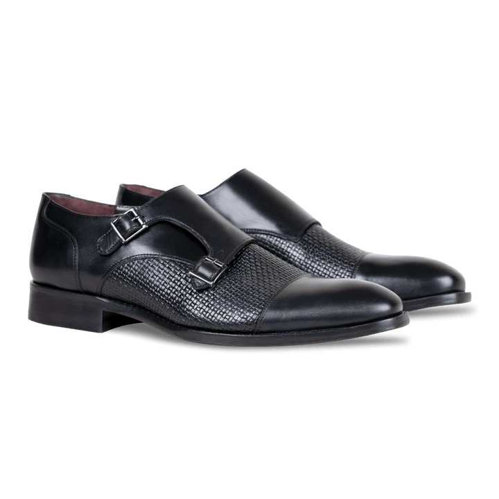 Forest: Chaussures à boucles - Cuir Noir - Bleather Maroc
