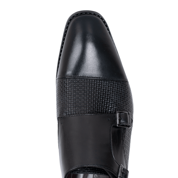 Forest: Chaussures à boucles - Cuir Noir - Bleather Maroc