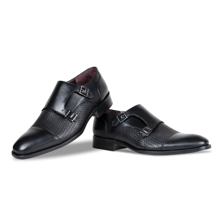 Forest: Chaussures à boucles - Cuir Noir - Bleather Maroc