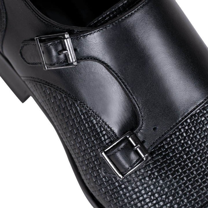 Forest: Chaussures à boucles - Cuir Noir - Bleather Maroc