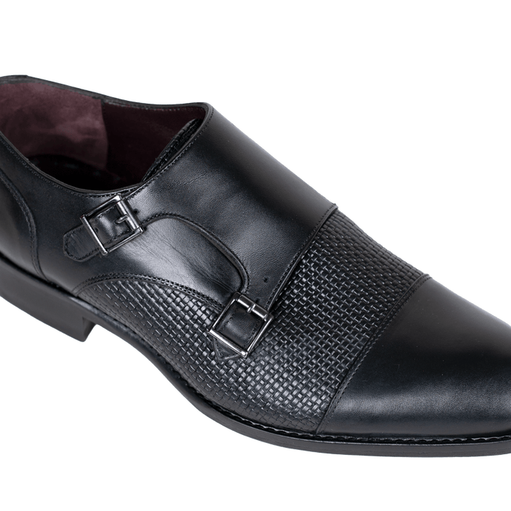 Forest: Chaussures à boucles - Cuir Noir - Bleather Maroc