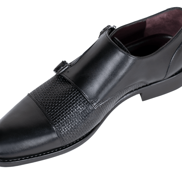 Forest: Chaussures à boucles - Cuir Noir - Bleather Maroc