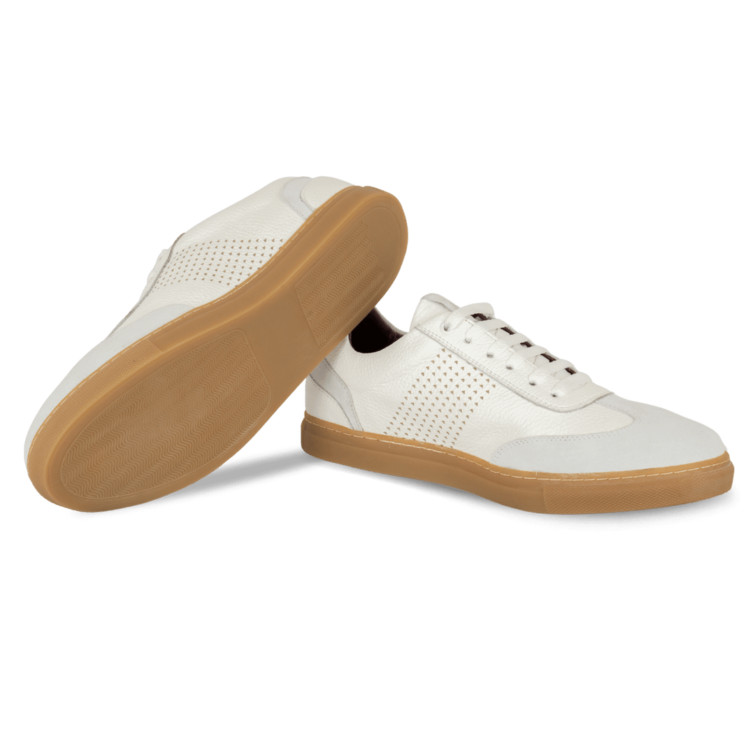 Fowler : Sneakers Homme - Cuir BLanc - Bleather Maroc