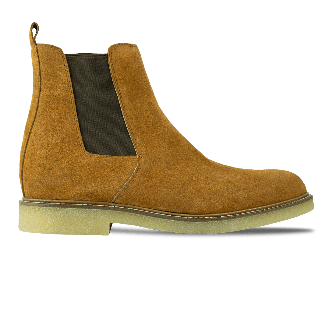 Foxton: Chelsea Boots Homme - Daim Cognac - Bleather Maroc