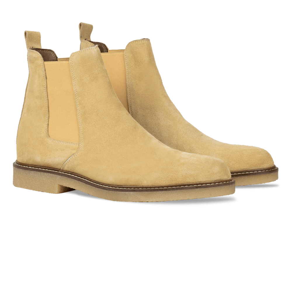 Foxton: Chelsea Boots Homme - Daim Écru - Bleather Maroc