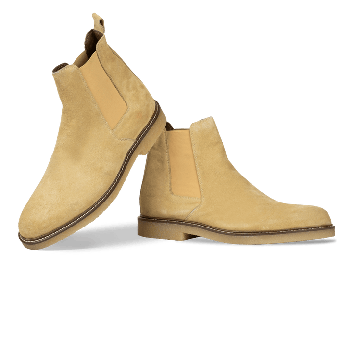 Foxton: Chelsea Boots Homme - Daim Écru - Bleather Maroc