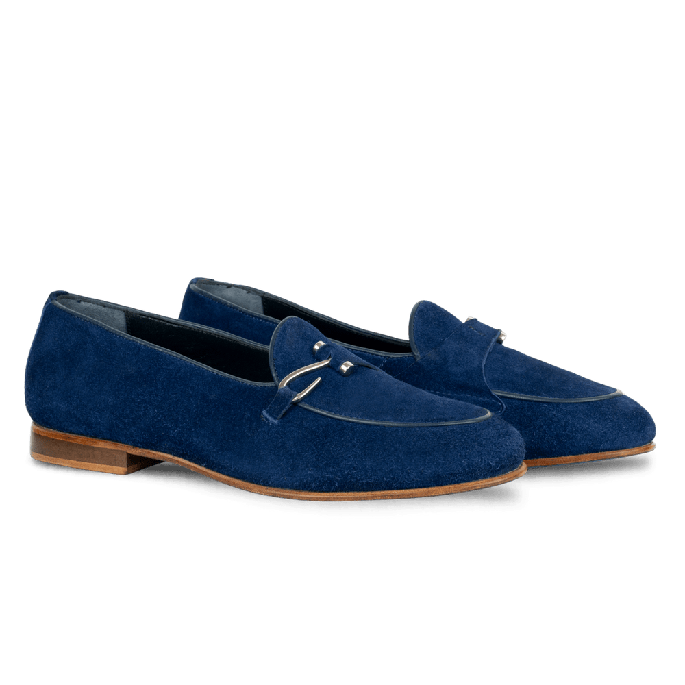 Francis: Mocassin Homme - Daim Bleu - Bleather Maroc