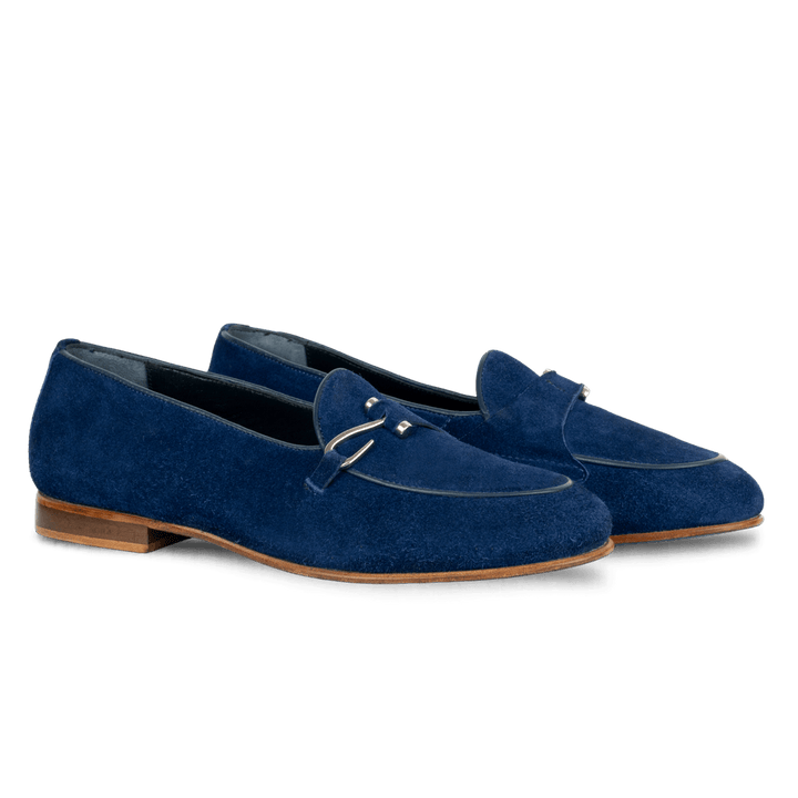 Francis: Mocassin Homme - Daim Bleu - Bleather Maroc