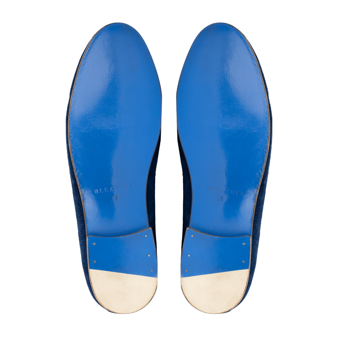 Francis: Mocassin Homme - Daim Bleu - Bleather Maroc