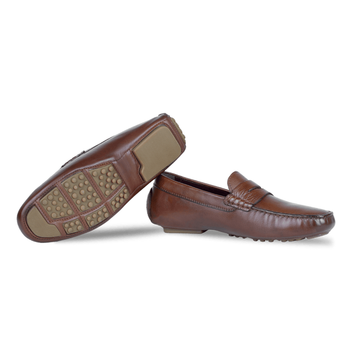Gary: Mocassin Homme - Cuir Marron - Bleather Maroc