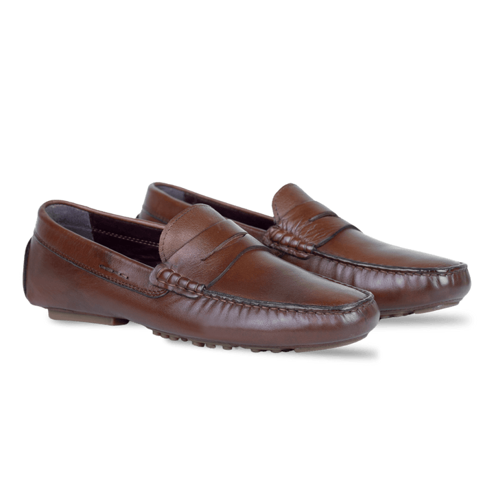 Gary: Mocassin Homme - Cuir Marron - Bleather Maroc