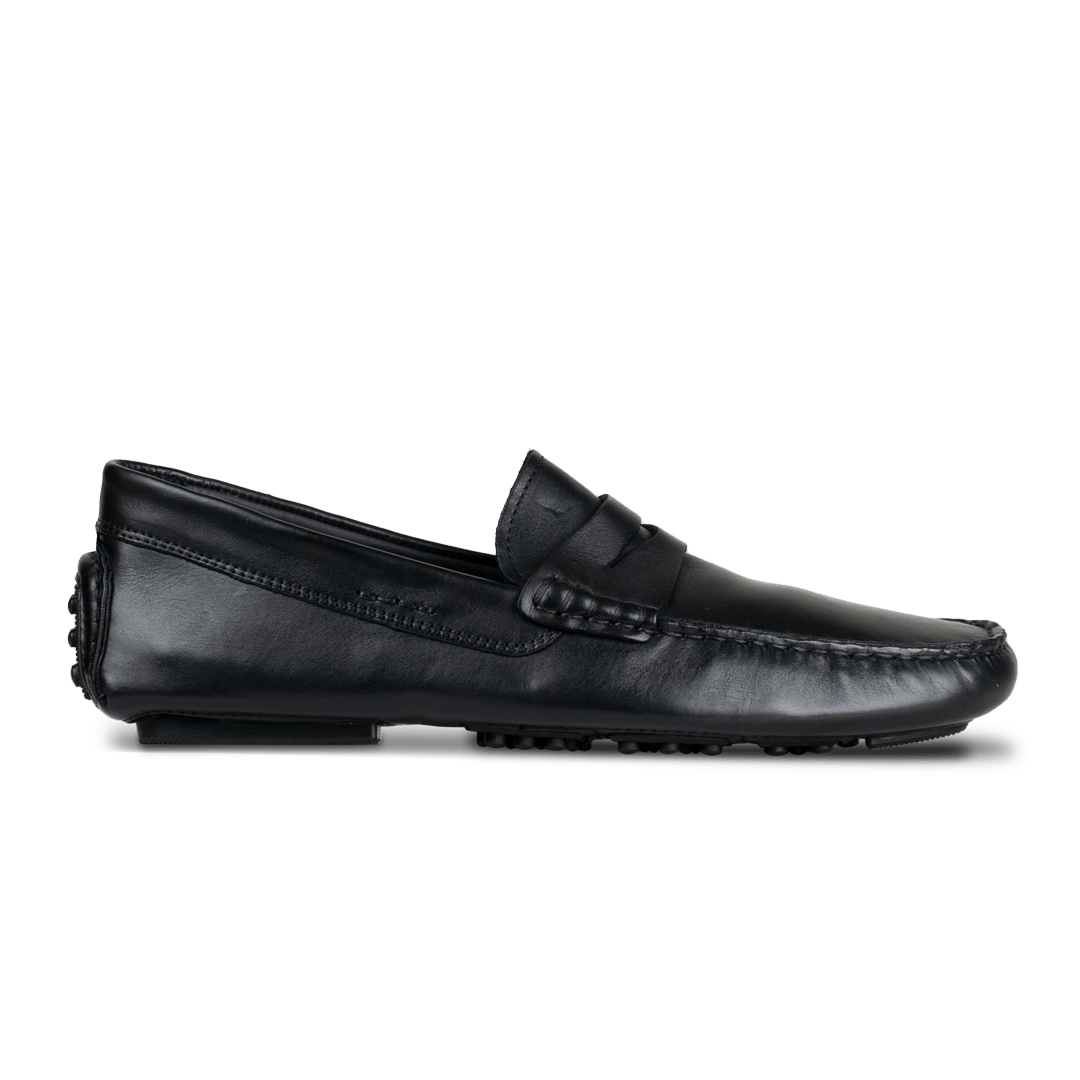 Gary: Mocassin Homme - Cuir Noir - Bleather Maroc