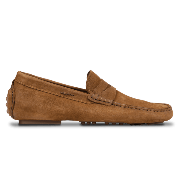 Gary: Mocassin Homme - Daim Cognac