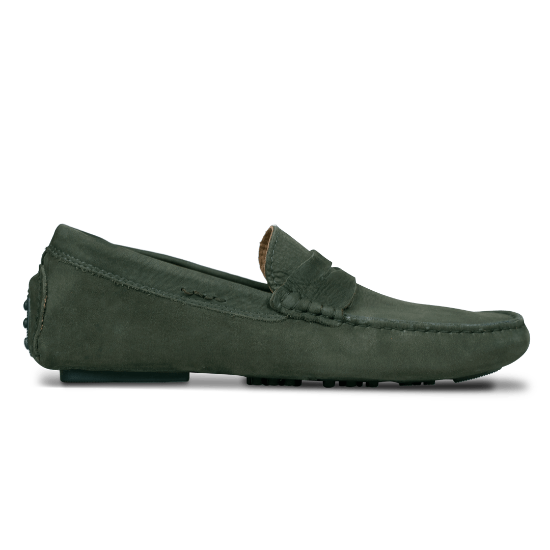 Gary: Mocassin Homme - Daim Vert - Bleather Maroc