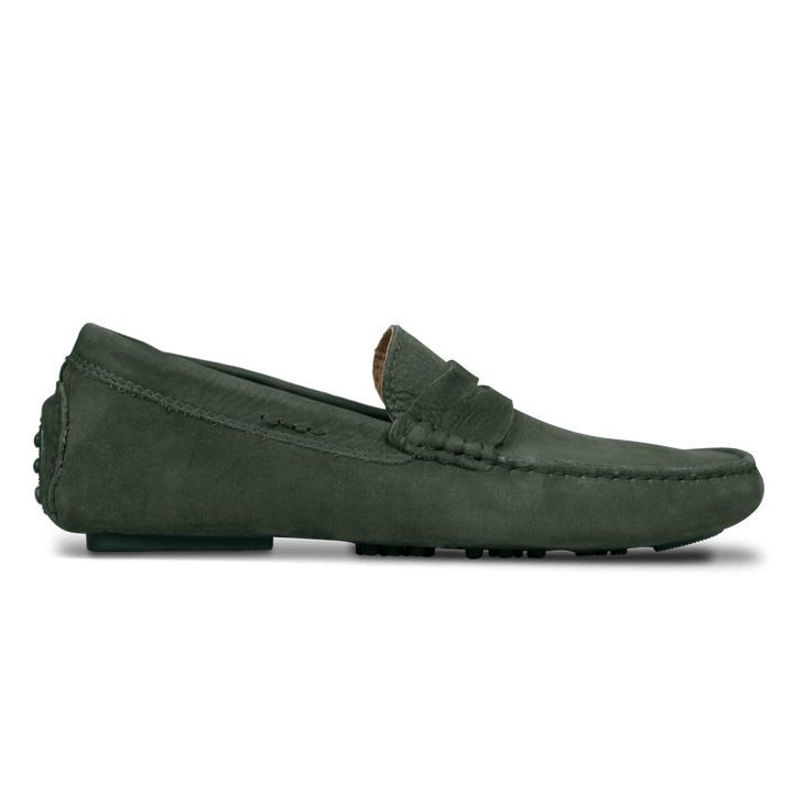 Gary: Mocassin Homme - Daim Vert - Bleather Maroc