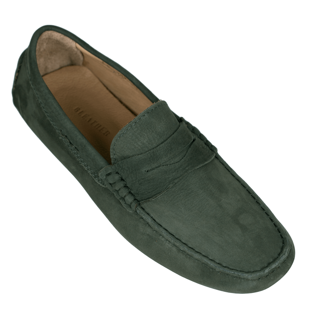 Gary: Mocassin Homme - Daim Vert