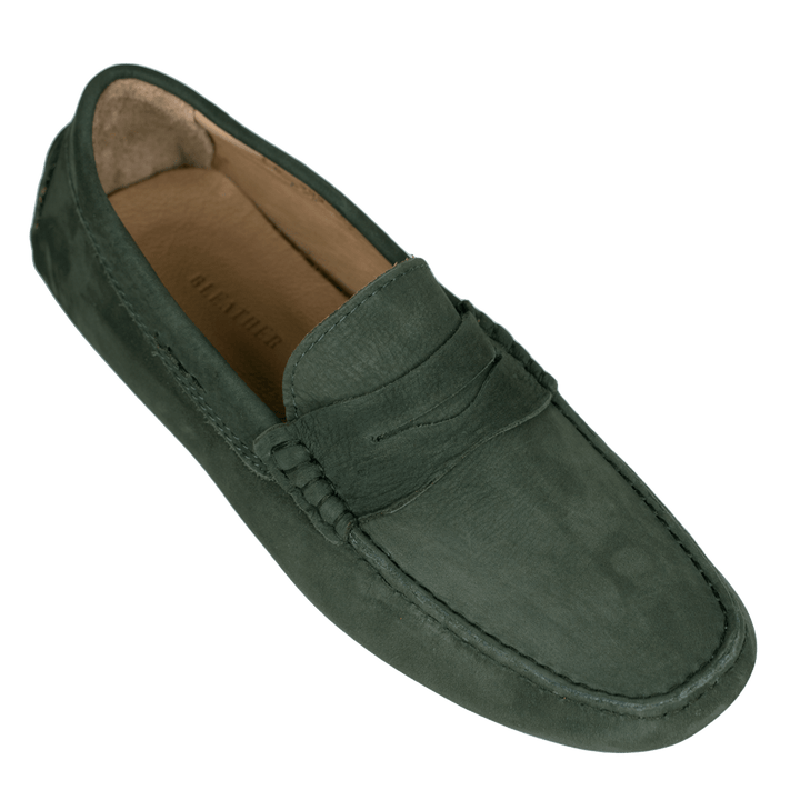 Gary: Mocassin Homme - Daim Vert