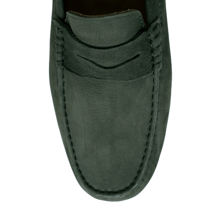 Gary: Mocassin Homme - Daim Vert