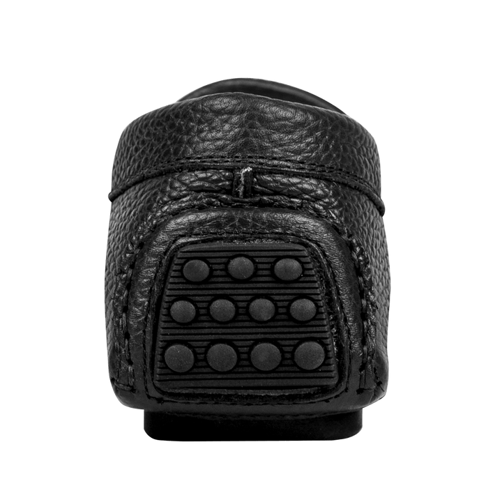 Gary: Mocassin Homme - Gomme Noir Grainé - Bleather Maroc