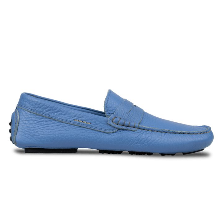 Gary:Mocassin Homme - Gomme Bleu Azur - Bleather Maroc